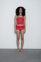 SHEER SHORTS - CHERRY