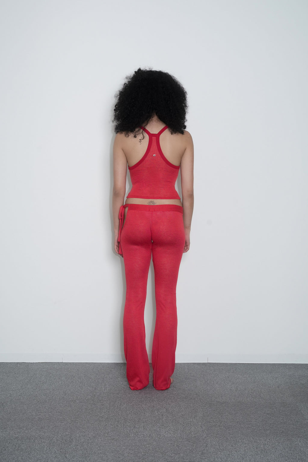 THE SHEER FLAREY PANTS - CHERRY