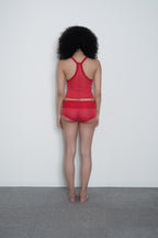 SHEER SHORTS - CHERRY