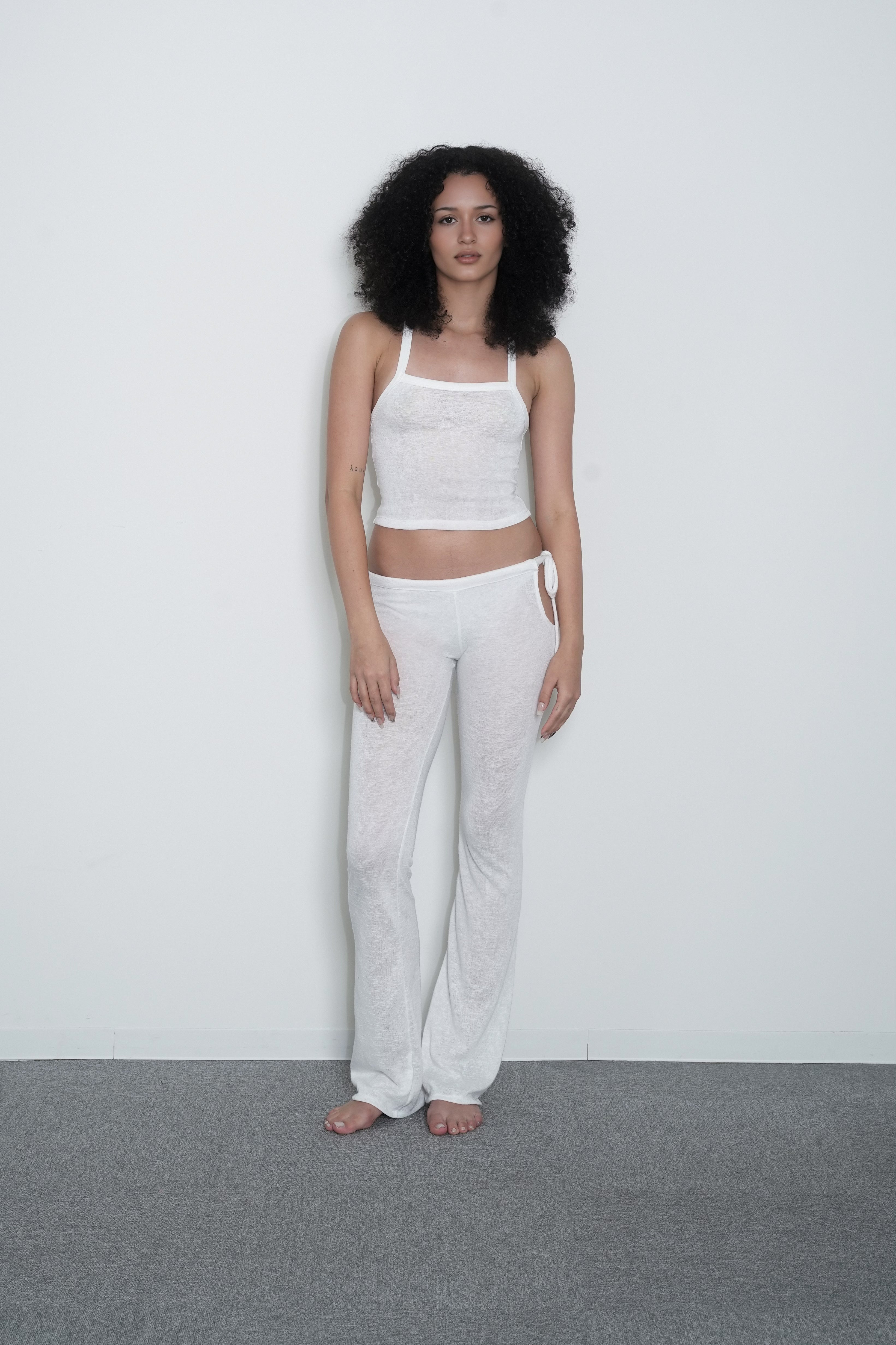 THE SHEER FLAREY PANTS - SNOW