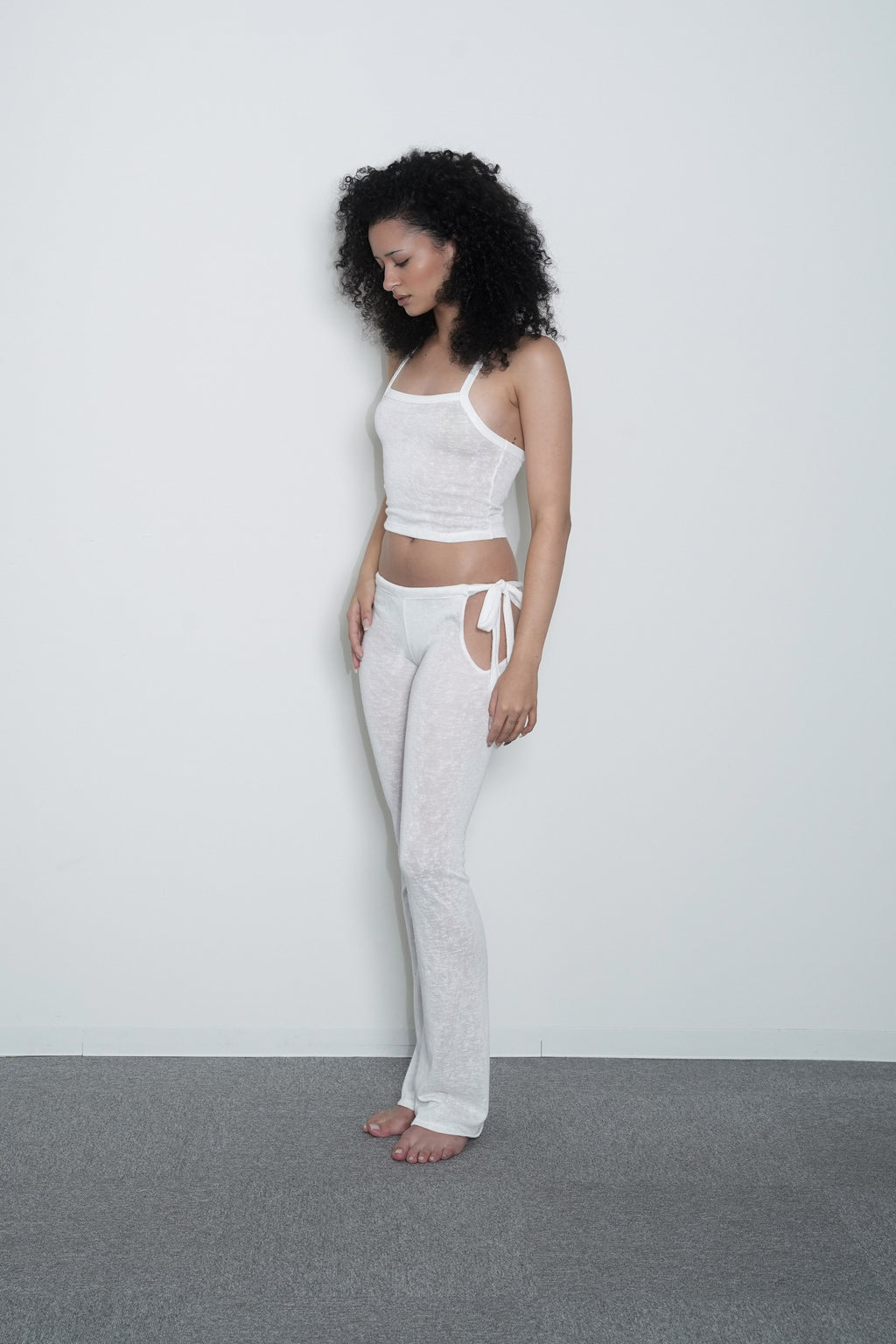 THE SHEER FLAREY PANTS - SNOW