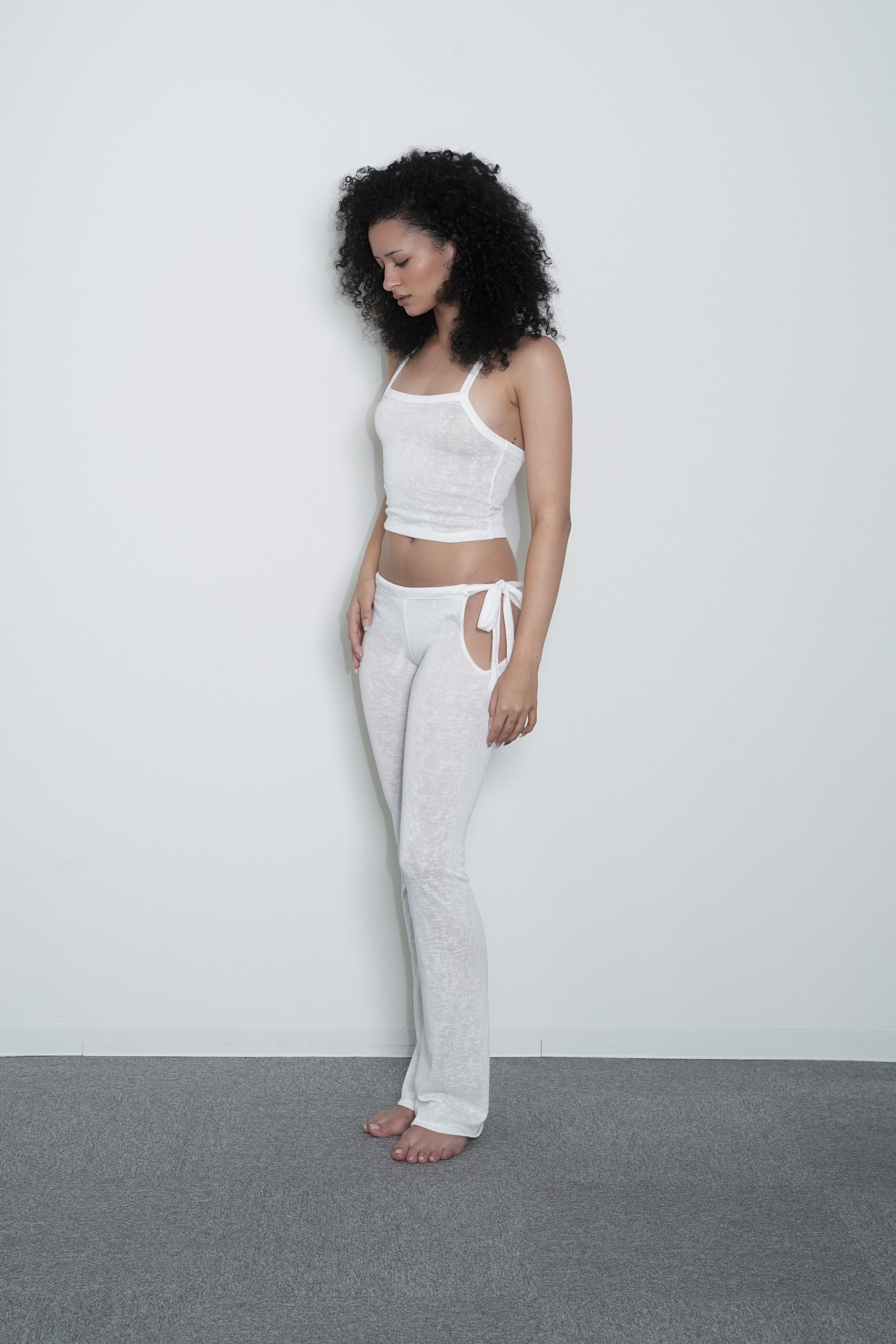 THE SHEER FLAREY PANTS - SNOW