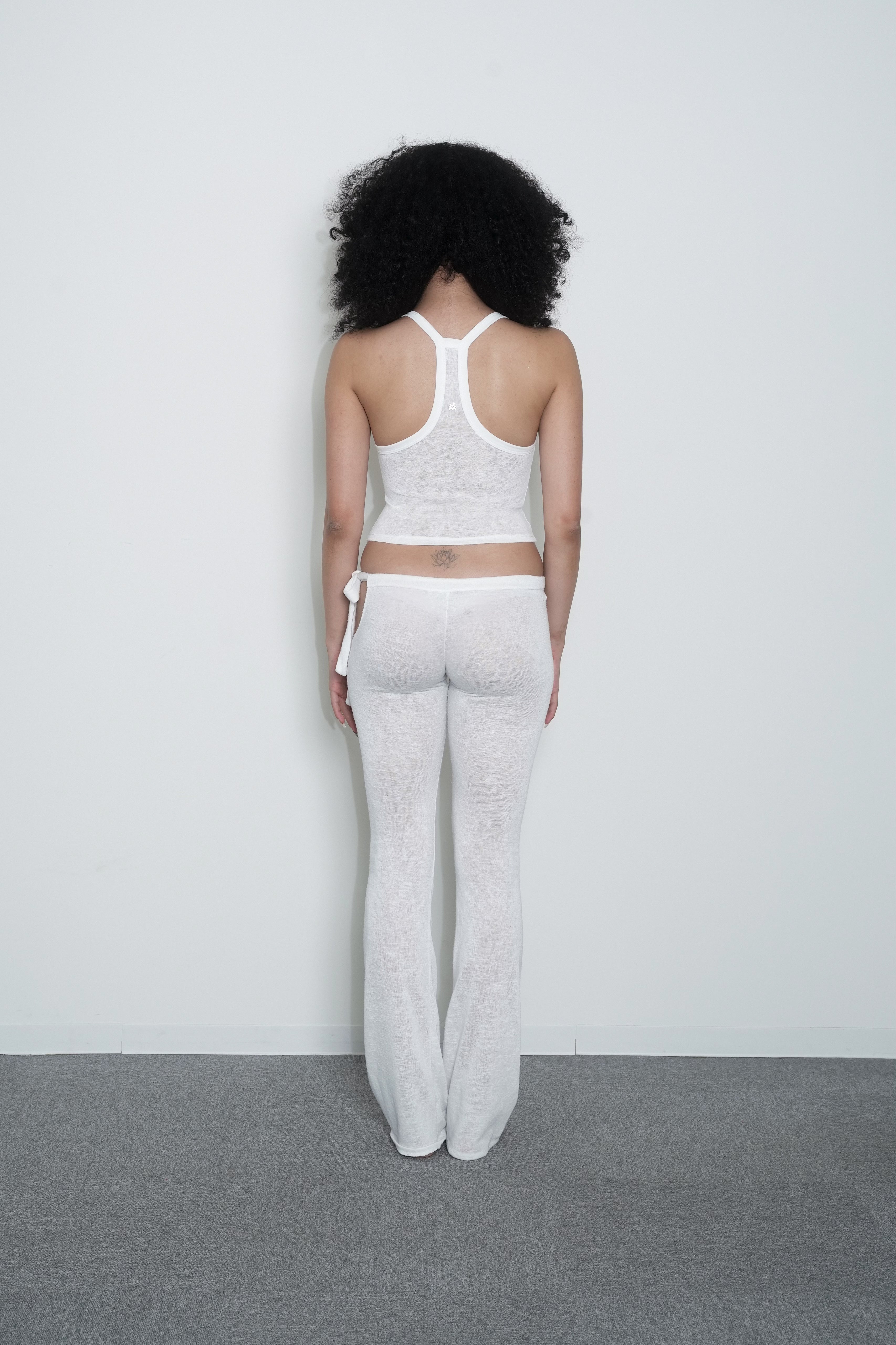 THE SHEER FLAREY PANTS - SNOW