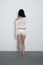 SHEER LONG SLEEVE  LAYER TOP - SNOW